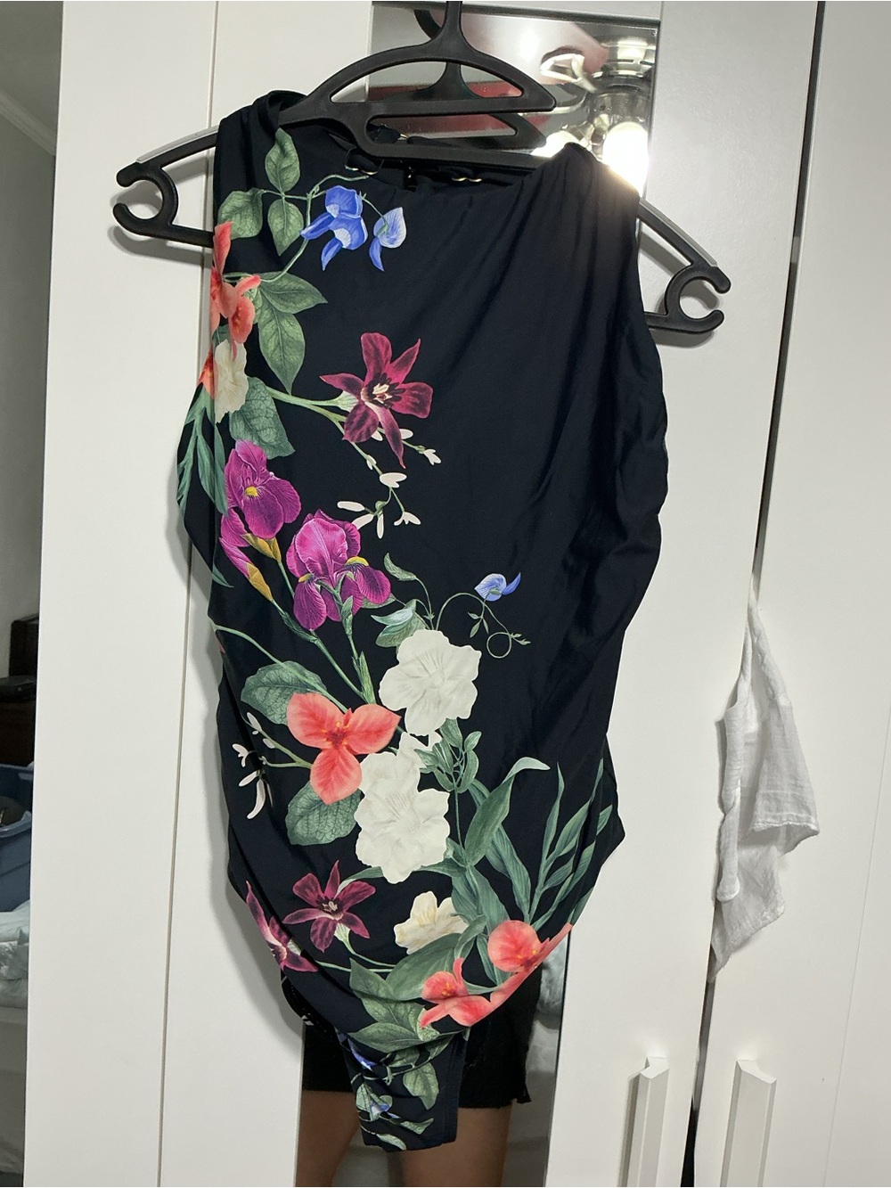 Jantzen Black One-Piece Swimsuit with Multicolor Floral Print